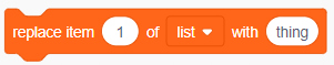 replace them 1 of list list with thing list block