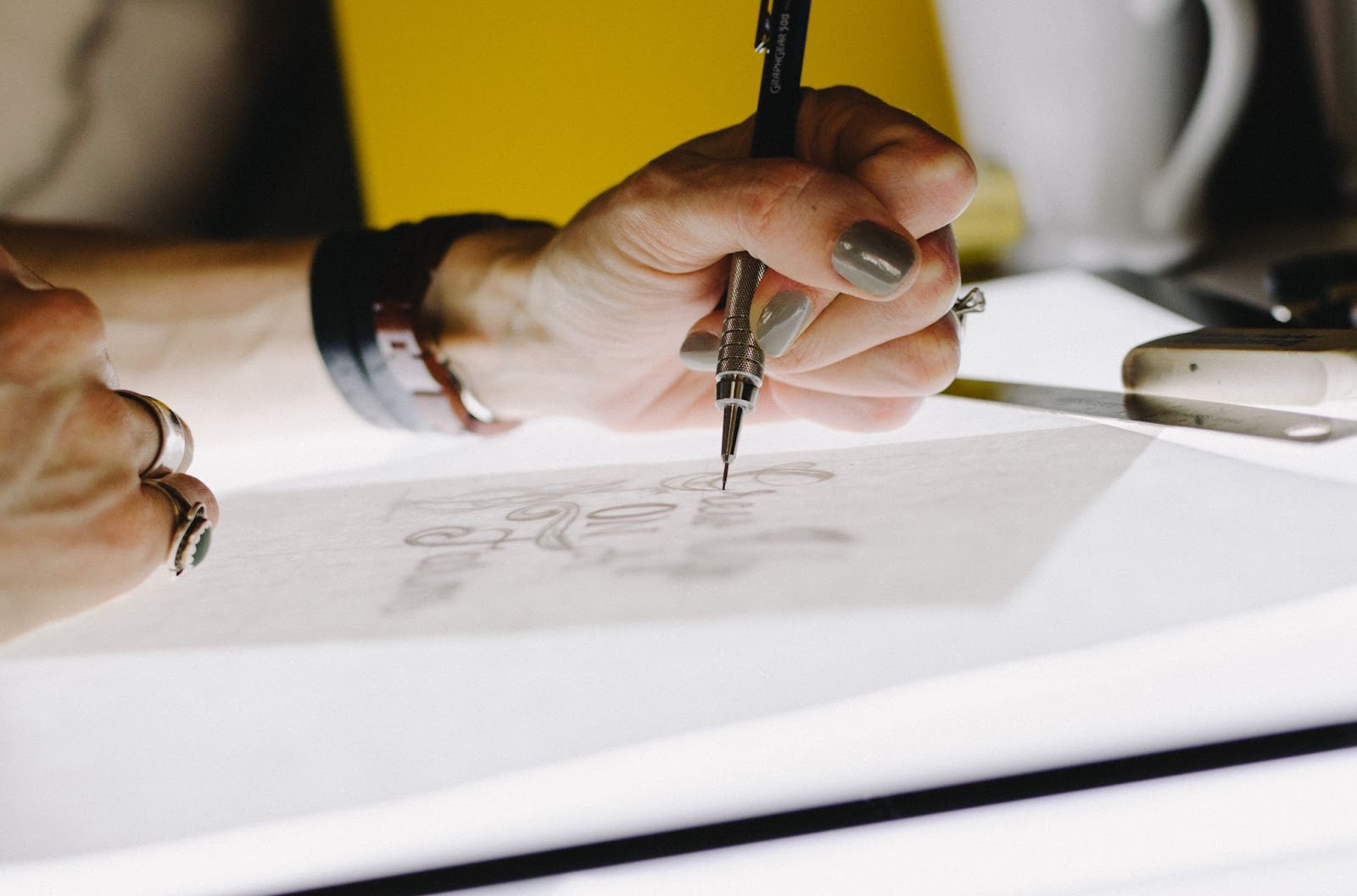 Typography on a light-up desk