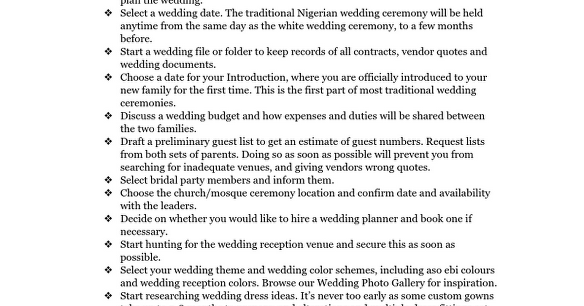 Wedding Checklist Start to Finish