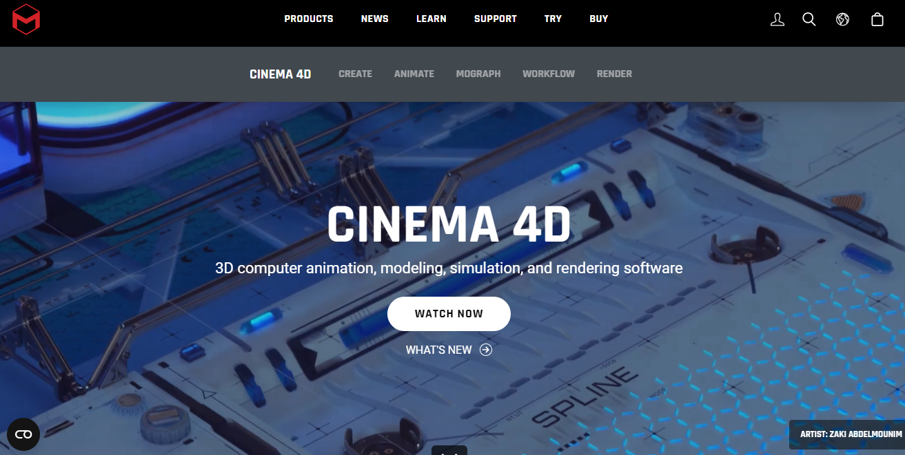 Video marketing tool, Cinema 4D.