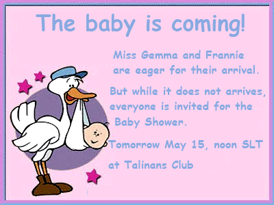Invite to baby shower at AYA Sissy maid Sanctuary