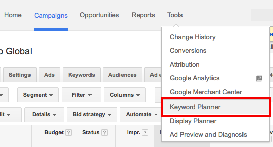 Google Keyword Planner