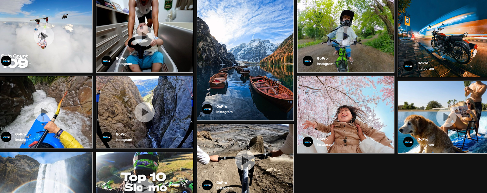 GoPro's social media wall example