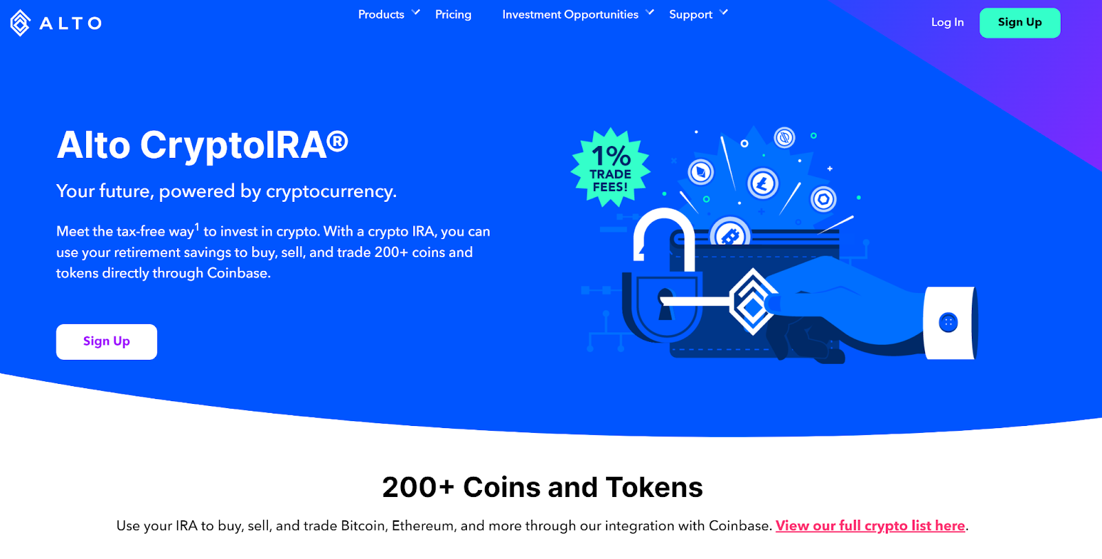 Alto Crypto IRA website