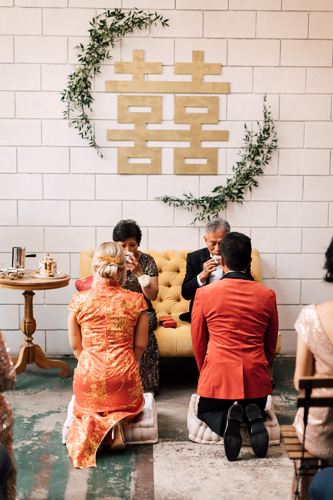 The tea ceremony honoring each other's families.