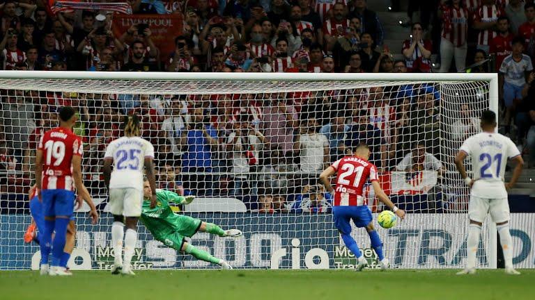 Carrasco scores the goal for Atletico Madrid against Real Madrid