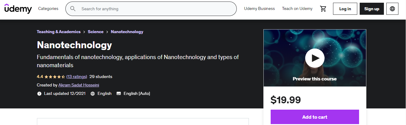 science courses best courses of nano technology own pace