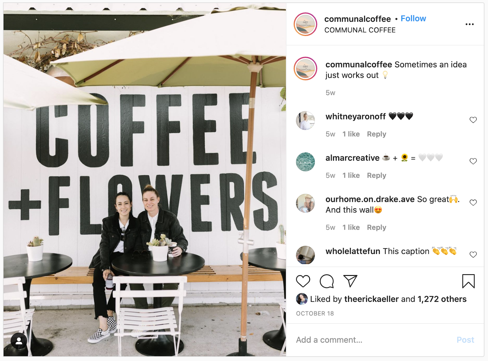 Instagram post from @communalcoffee