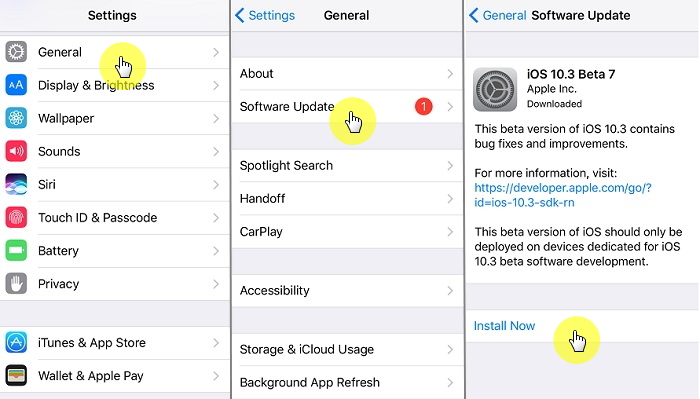 update iOS on iPhone
