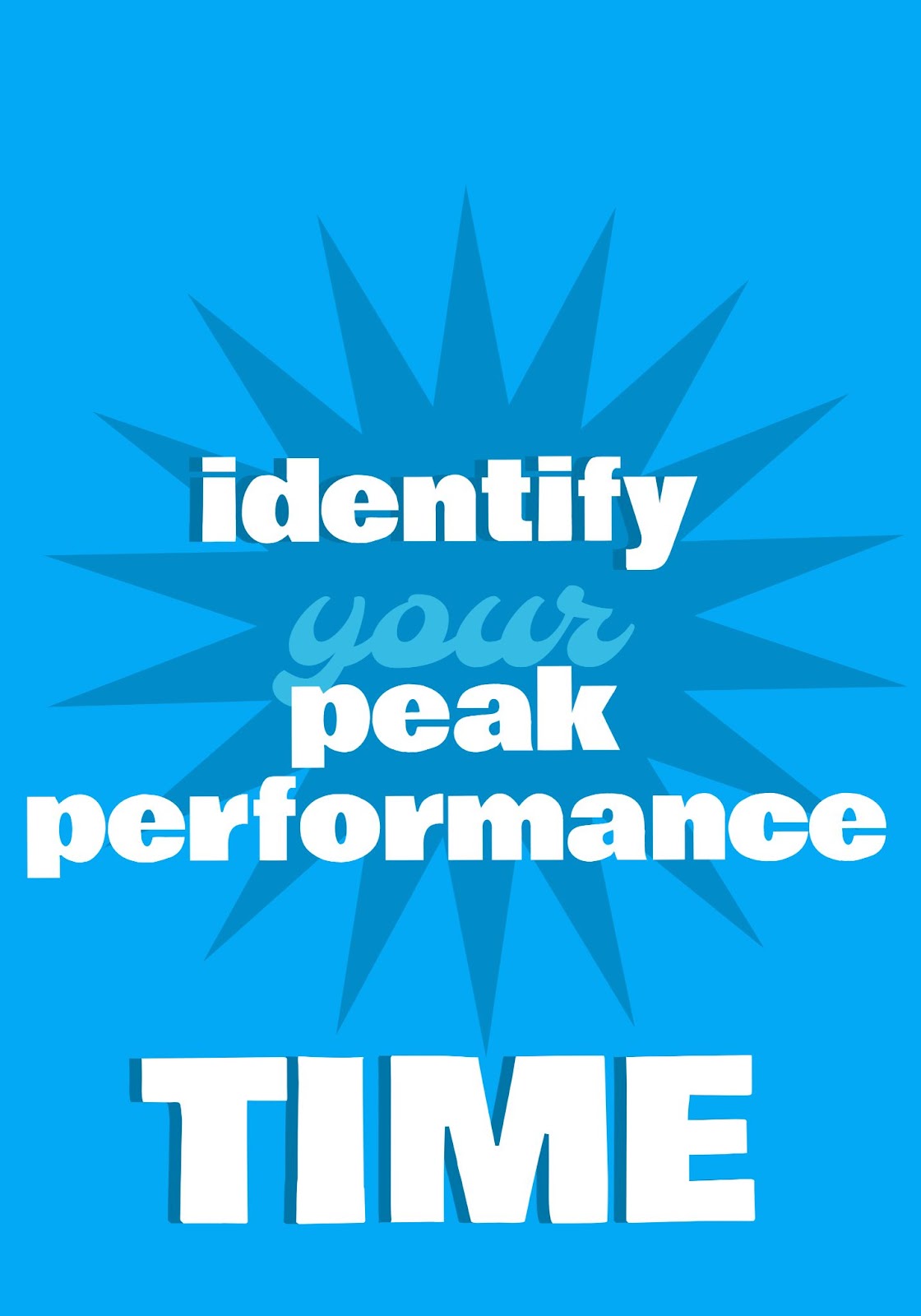 poster with words identify peak performance time 