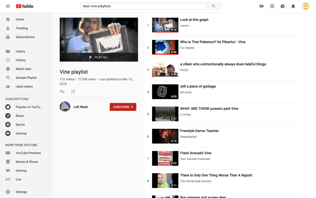 Create a Youtube playlist