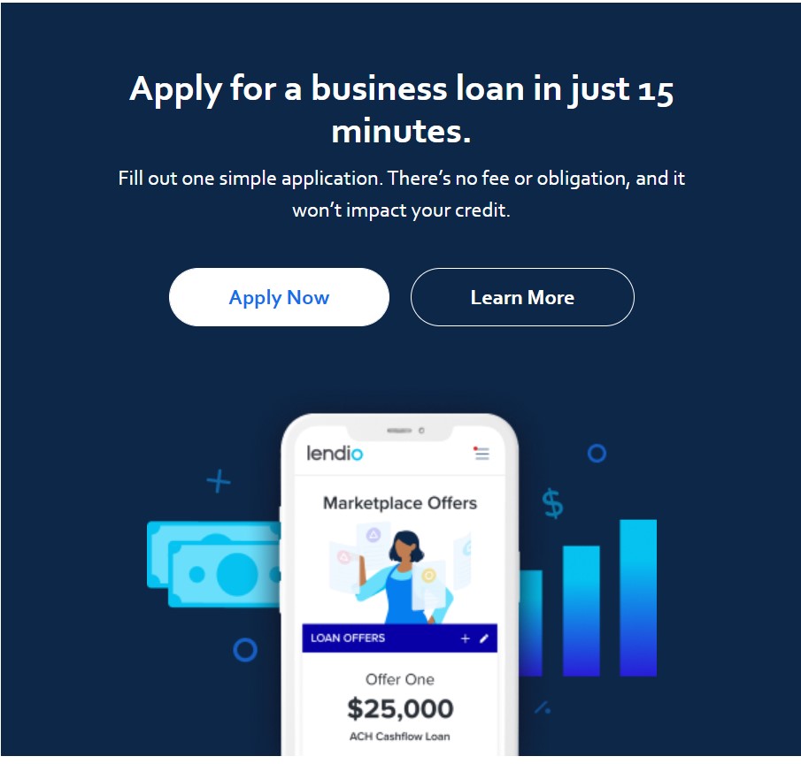 Lendio offers some of the best small business loans with its 15 minute online application. 