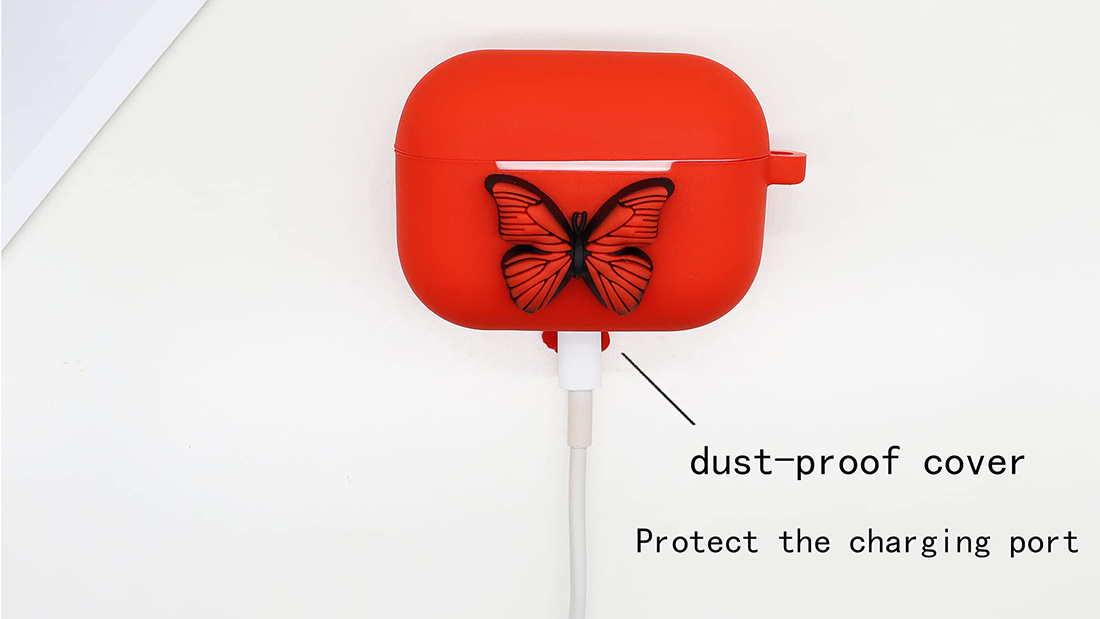 red butterfly rubber airpod case business giveaway items