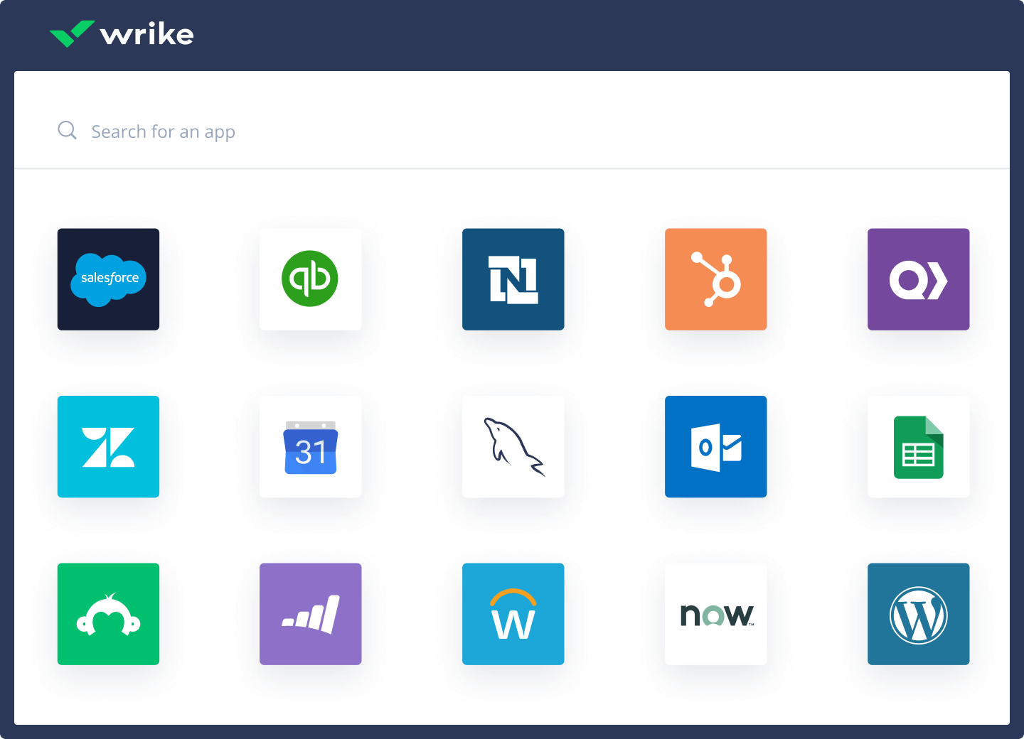 Apps & Integrations on Wrike, the #3 Option in Our List of Best Bitrix24 Alternatives 