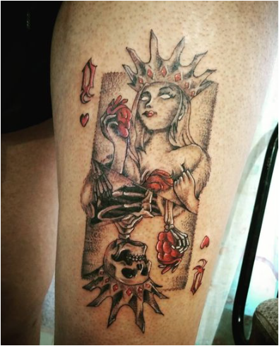 Horror Queen Of Hearts Tattoo