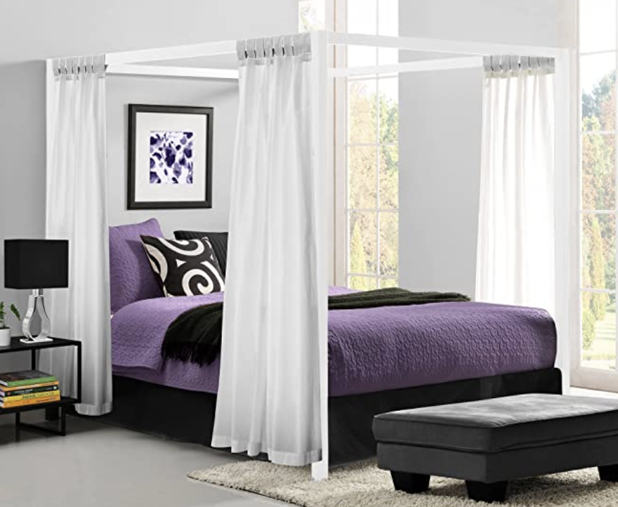 Canopy bed curtains are common canopy bed accessories.