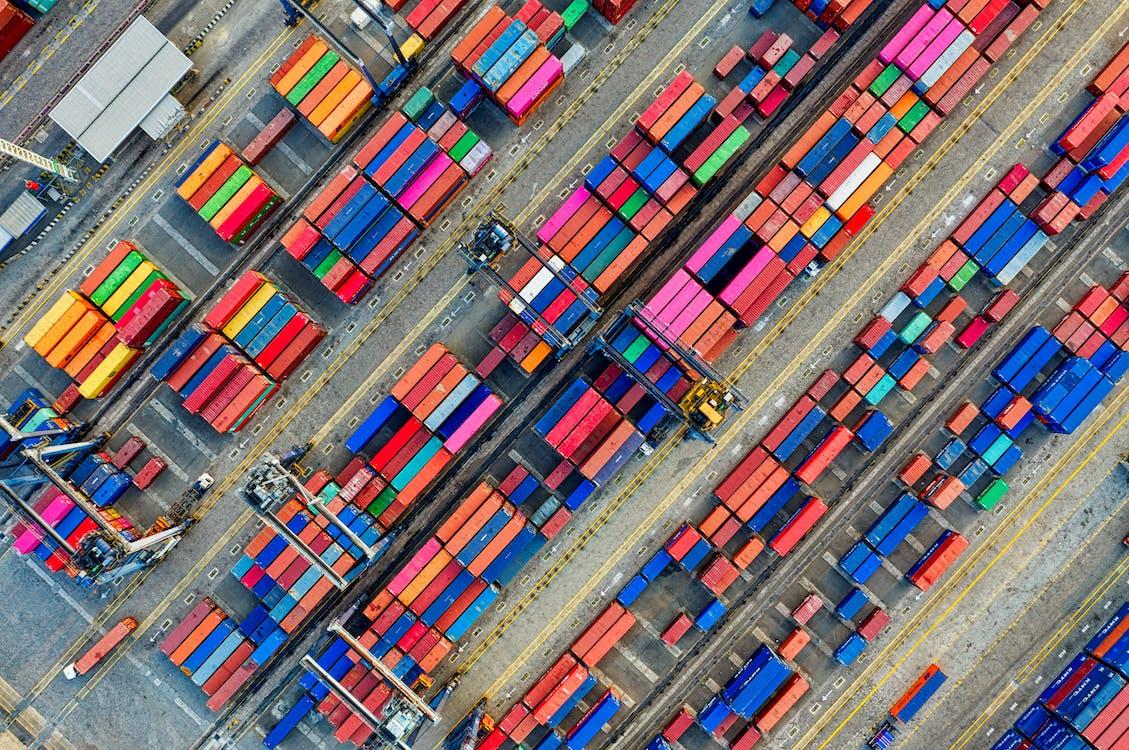 Free Aerial Photography of Container Van Lot Stock Photo