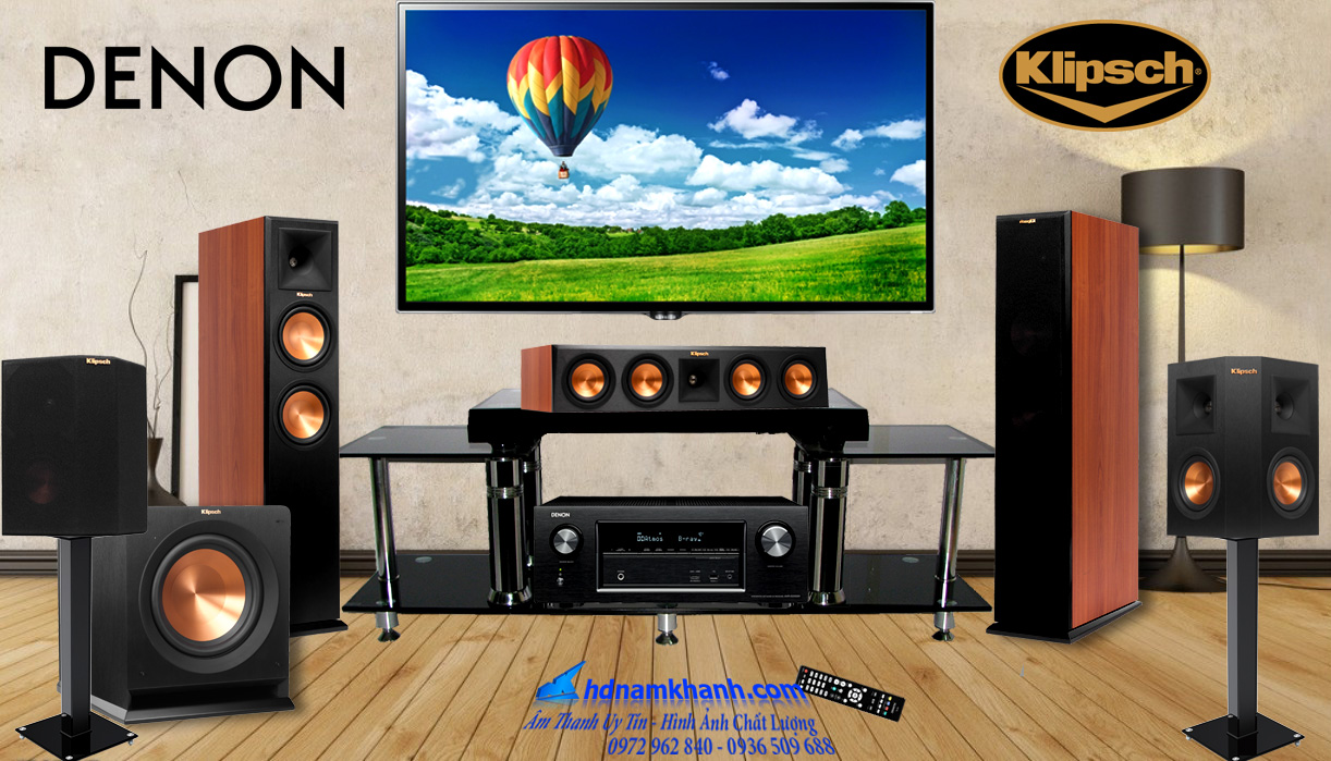 Khuyến mại 23 Dàn âm thanh 5.1 Amply Denon AVR-X3500H Loa Klipsch RP 280F, giá tốt nhất HN