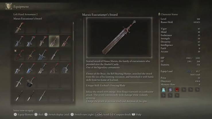 Marais Executioner's Sword Elden Ring Legendary Armaments