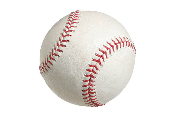 μια λευκή μπάλα του μπέιζμπολ