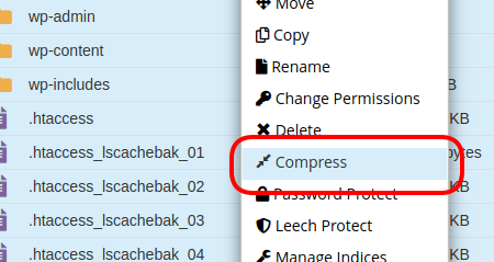 Cara Backup WordPress 4 compress 1
