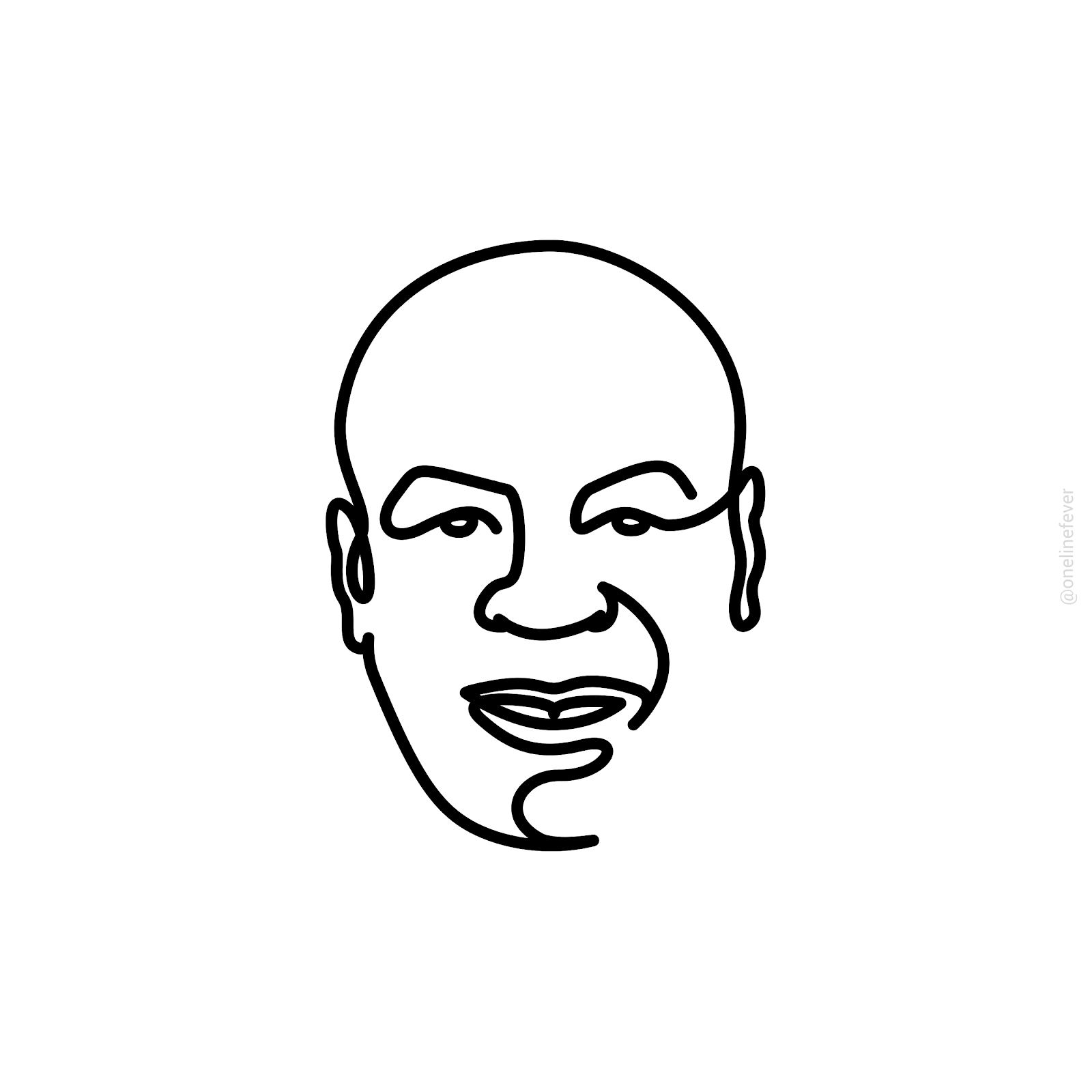 Drawing celebrity in one line design style