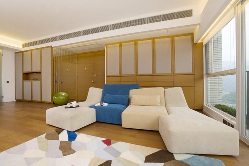 Phòng khách với thiết kế nội thất kiểu Hàn Quốc