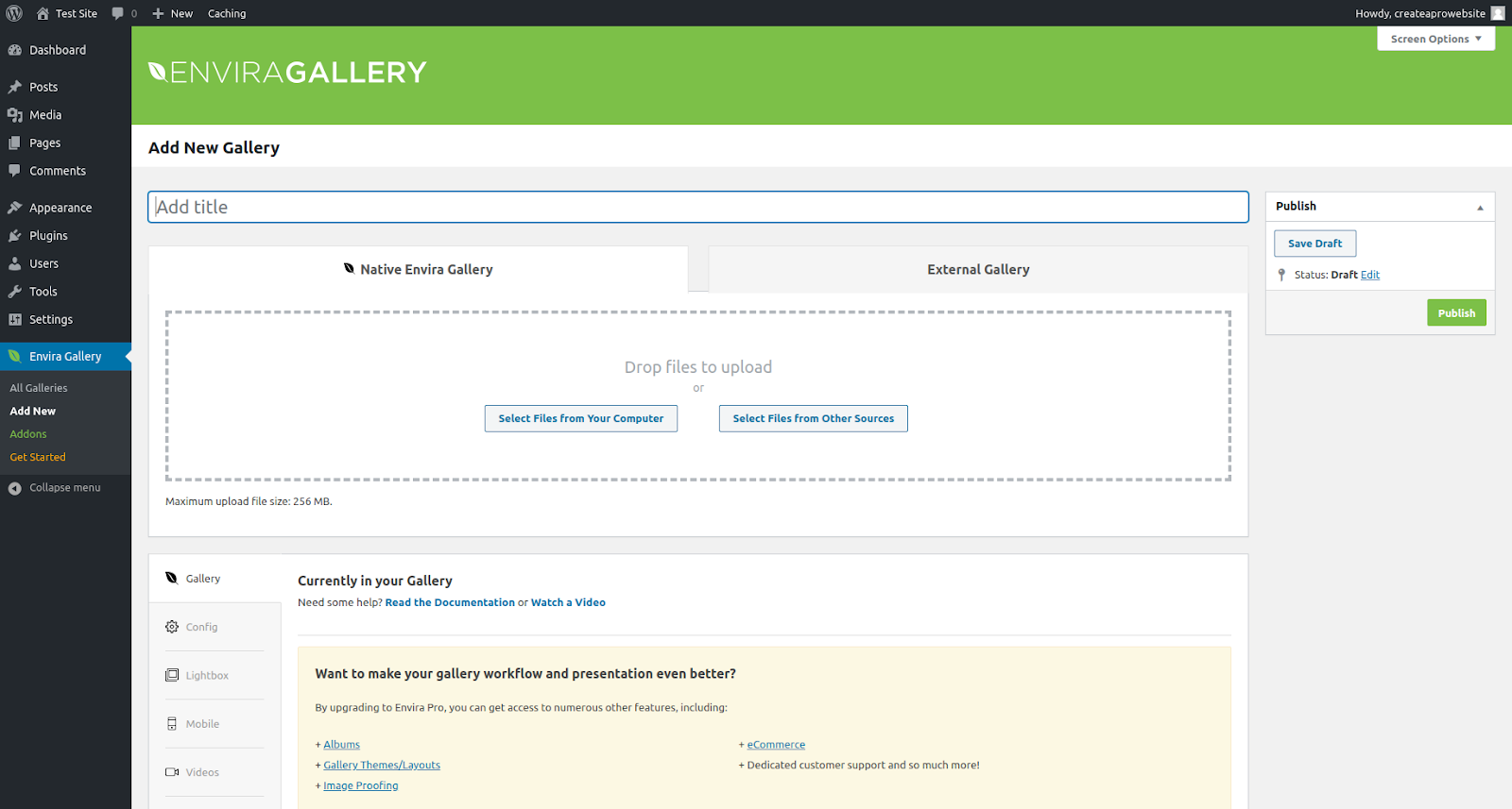 envira gallery wordpress gallery plugin features