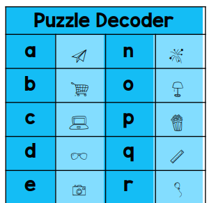 Example decoder in an escape room activity.