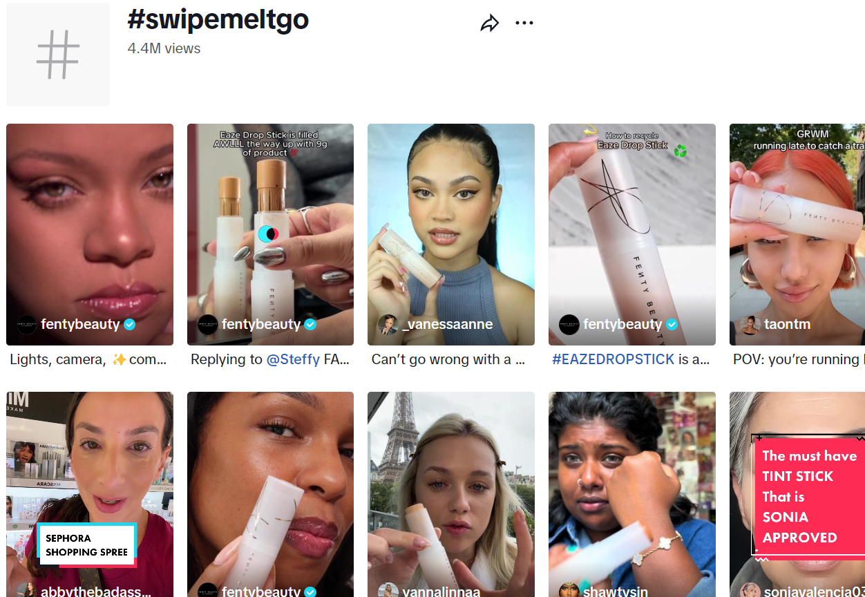 A snapshot highlighting makeup and beauty content, possibly featuring product reviews, tutorials, or user testimonials, aimed at engaging the beauty community.