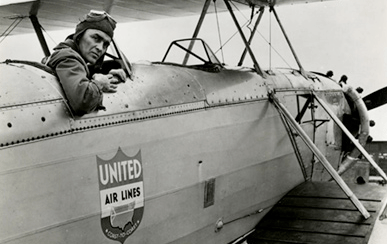 Jack Knight on one of his famous flights
