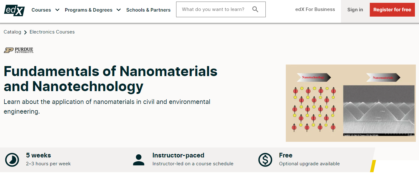 free online courses nanotechnology courses free certificate