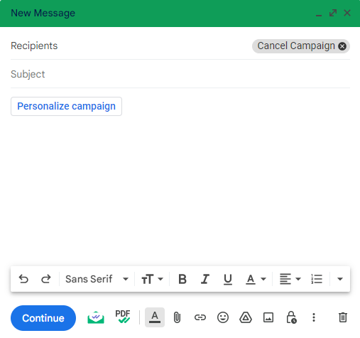 Personalize campaign in Mailsuite