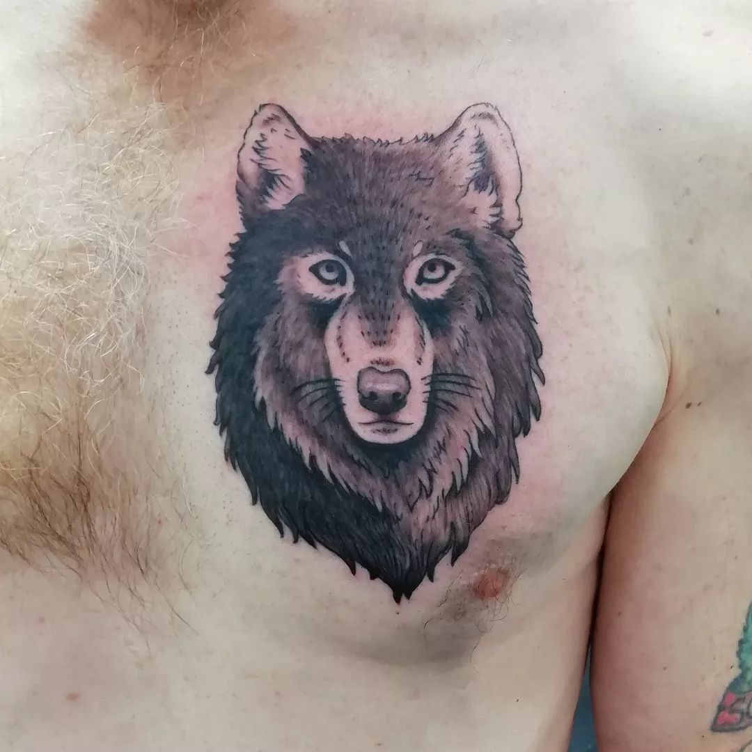 Calm Wolf Tattoo