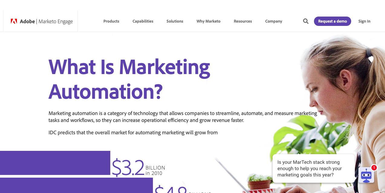 Marketo automation sales page