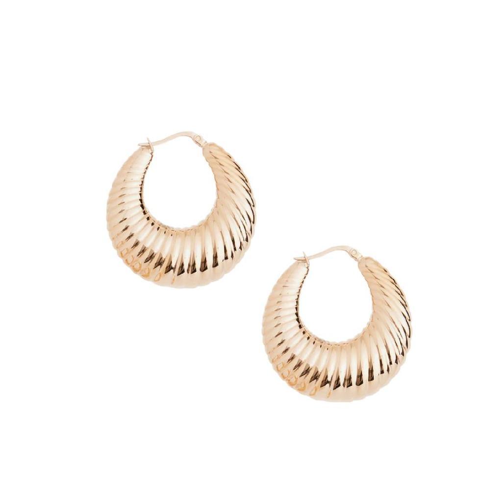 A pair of gold earrings

Description automatically generated