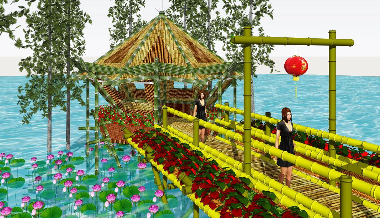 phối cảnh hoa sen trà sư