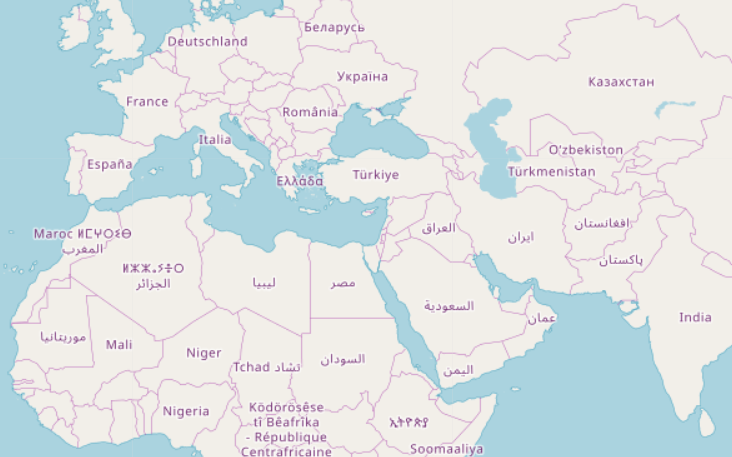 Open street map - Original language all around the world