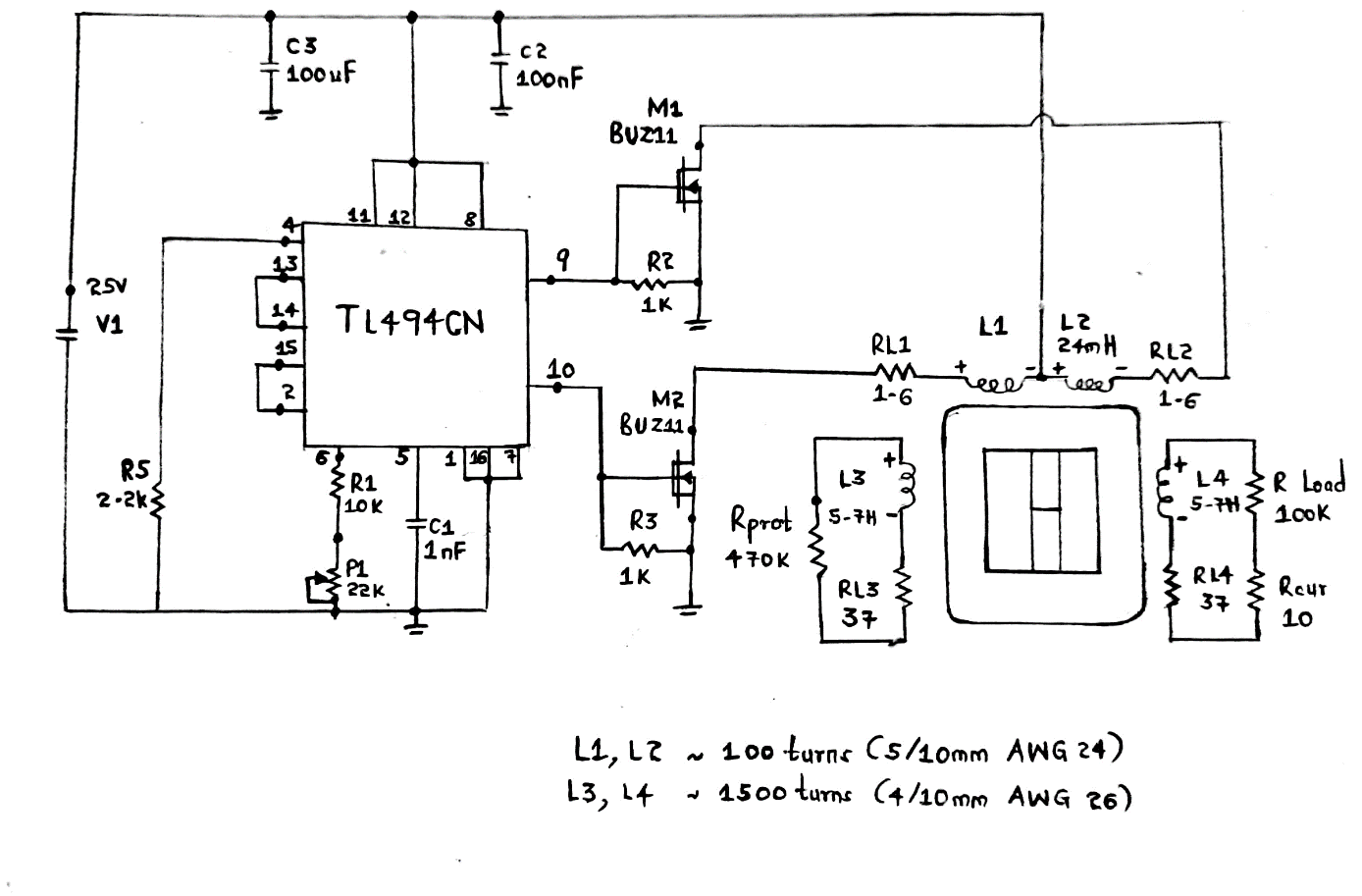 A motionless electromagnetic circuit diagram