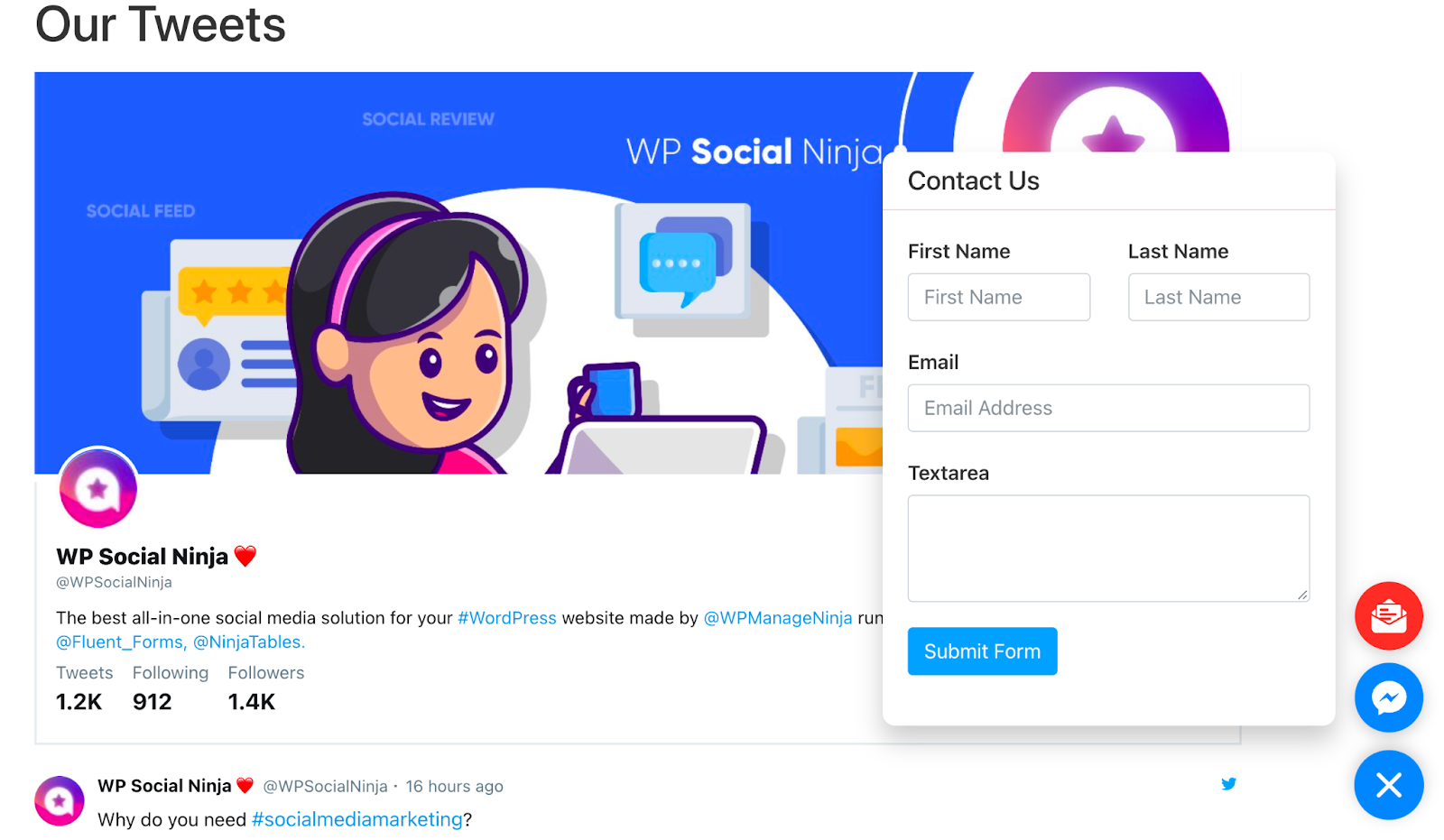 WP Social Ninja 3.2.0 chat icons