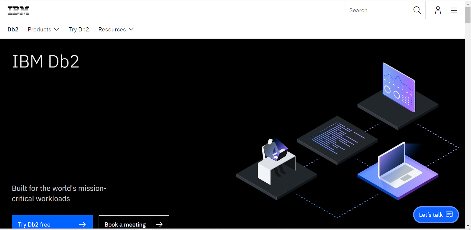 IBM Db2 landing page 