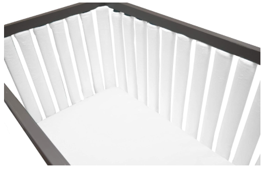 Pure Safety vertical crib liners white in color