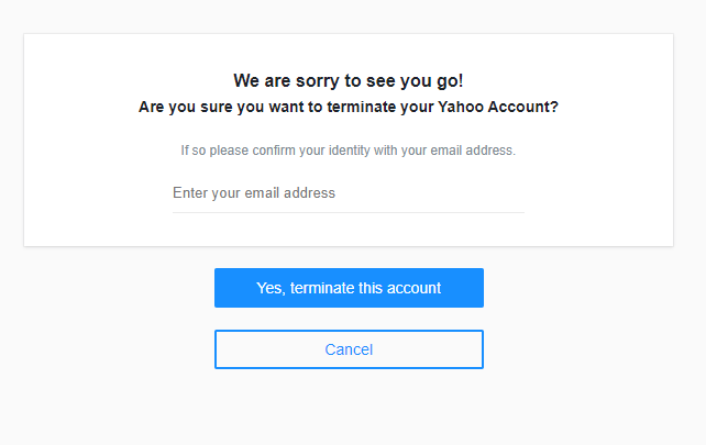 terminate yahoo account