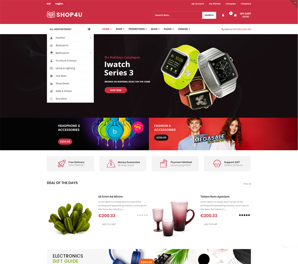 Shop4U - Tema WooCommerce MarketPlace Modern