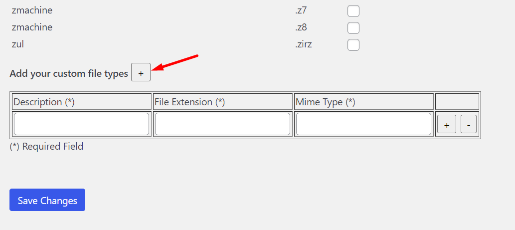 Add custom file types in WordPress