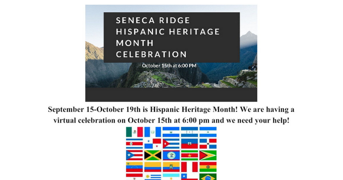 Seneca Ridge Hispanic Heritage Month Celebration