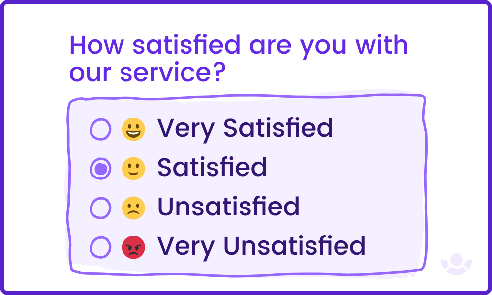 Lead-capture form example: customer satisfaction survey with radio buttons