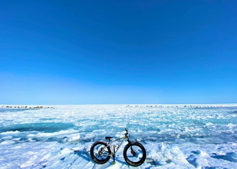 2、オホーツク流氷ライド 雪上ファットバイク体験