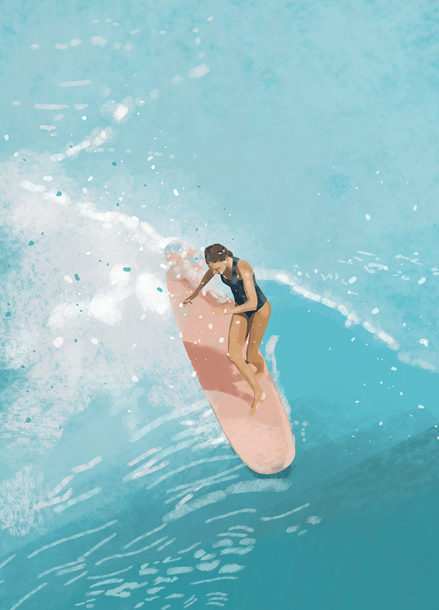 adobe art creative digitalpainting Drawing  hellokaczi ILLUSTRATION  print Surf wacom