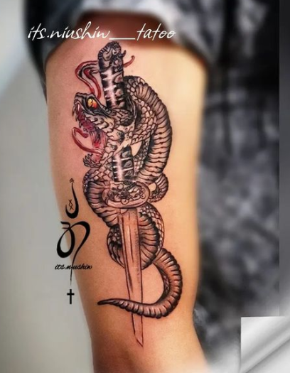 Knife Snake Tattoo Design